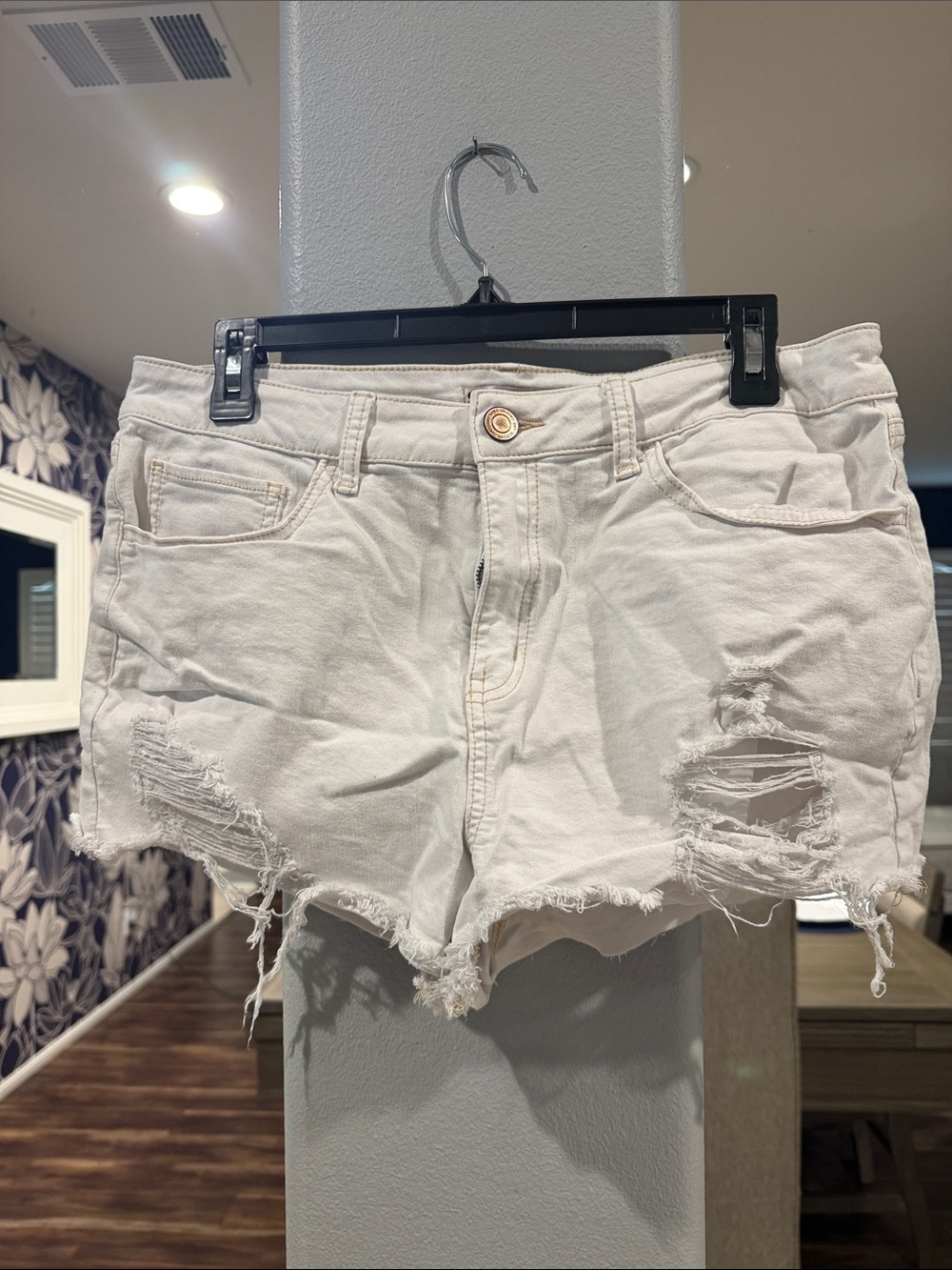 SO White Distressed Denim Cutoff Shorts